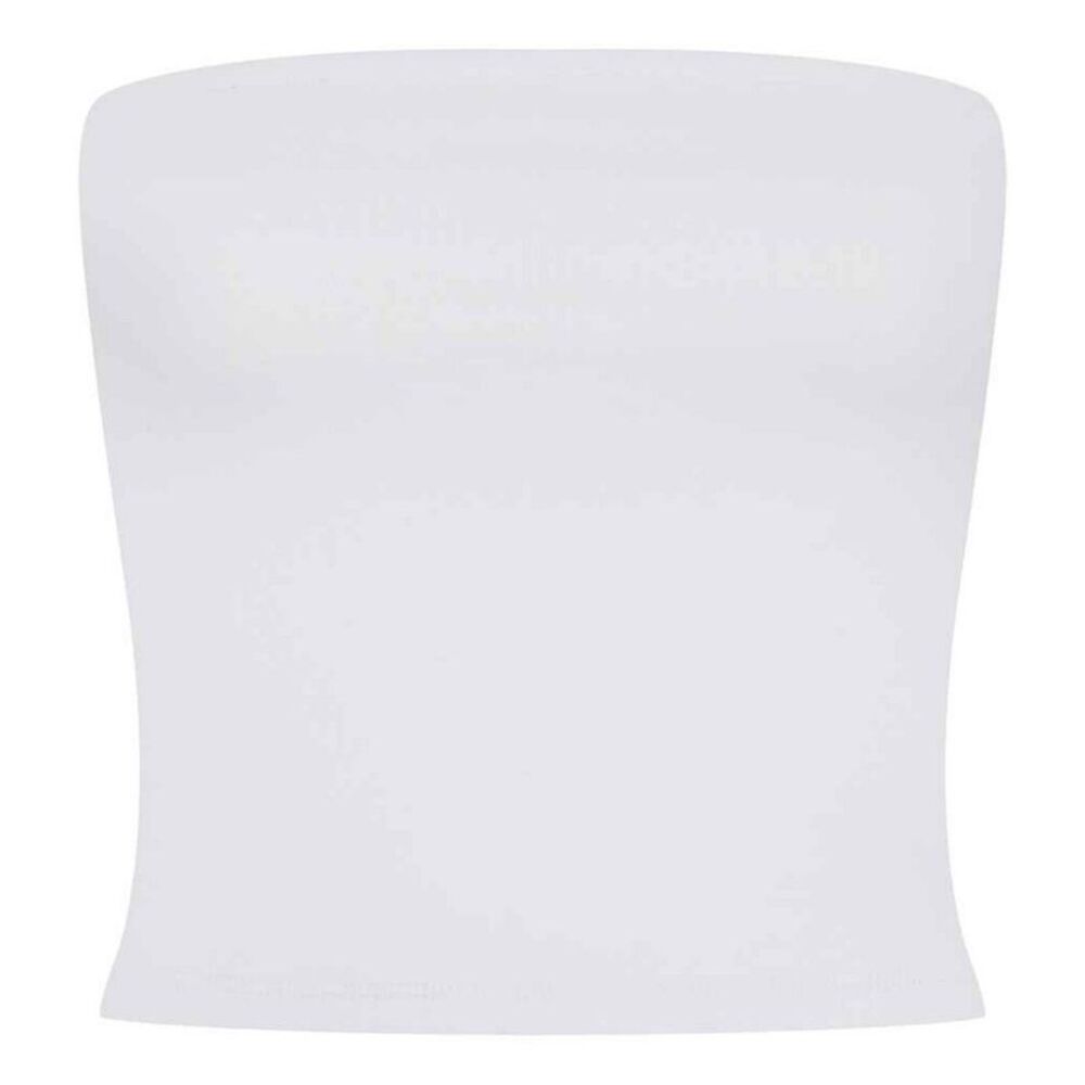 SF Womens/Ladies Bandeau Crop Top / White